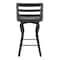 Armen Living Verne 26" Swivel Gray Faux Leather and Black Wood Bar Stool LCVRBABLGR26 - alternate 3